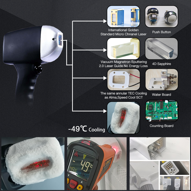 best lezar professional laser diode 755 808 1064 hair removal machine 2 handles long life use