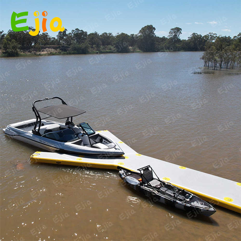 Heavy Duty Drop Stitch Large Inflatable Lake Water Floating Air Tubes Pontoon Yacht Boat Dock Platform Jet Ski Inflatable Dock