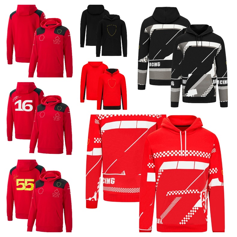 2023 New F1 Formula One Team Hood Red Pullover Racing Sweater Jacket for Men and Women Plus Size Customization