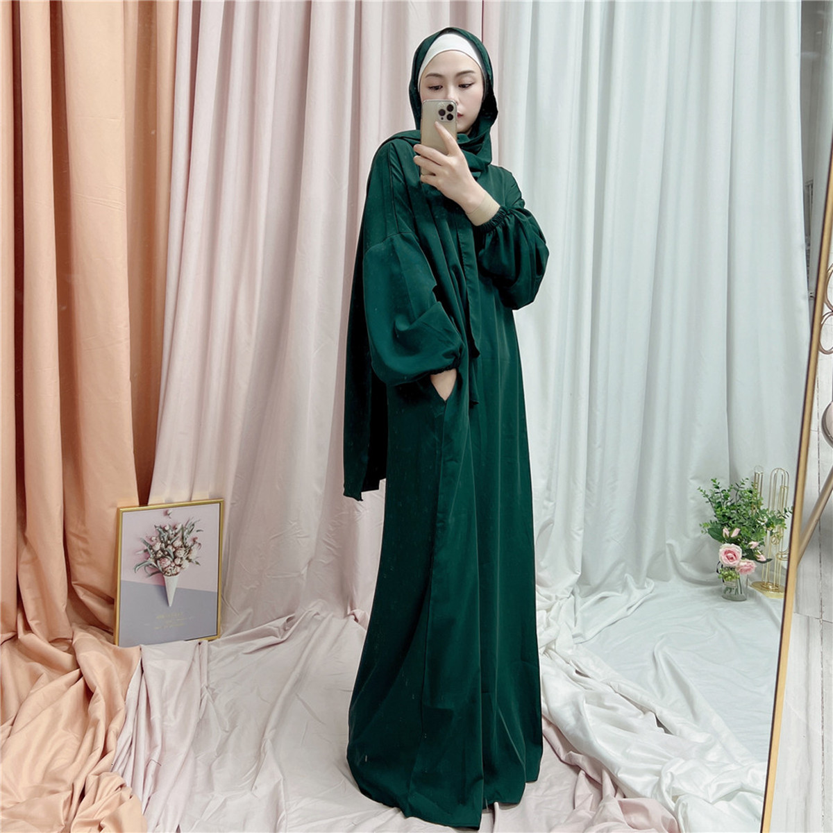 Ethnic Clothing Ramadan Eid Muslim Hijab Dress Robes Musulmane Abaya Elegant Soft Islam Kaftans Abayas For Women Arab Worship Service Clothing 230517