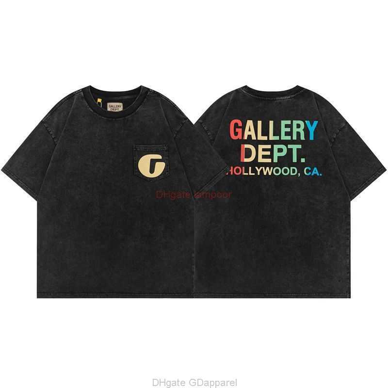Designer Fashion Clothing Tees Tshirt Galleryes Depts American High Street Washed Old T-shirt Rainbow Pocket g Letter Loose Casual Short Sleeve Luxury Casual Tops
Designer Fashion Clothing Tees Tshirt Galleryes Depts American High Street Washed Old T-shirt Rainbow Pocket g Letter Loose Casual Short Sleeve Luxury Casual Tops