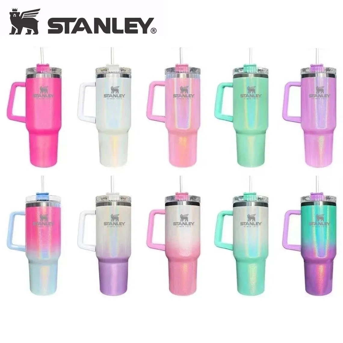 1Pc with Stanly LOGO 40oz Rainbow Stainless Steel Sublimation Tumblers Glitter 40oz Travel Car Mugs Big Capacity Water Cups With Handles Lids and straw 0518, Multi-color
1Pc with Stanly LOGO 40oz Rainbow Stainless Steel Sublimation Tumblers Glitter 40oz Travel Car Mugs Big Capacity Water Cups With Handles Lids and straw 0518, Multi-color