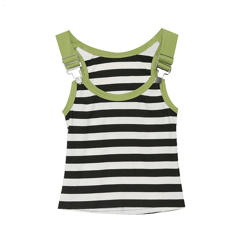 Camisoles Tanks MadBlack Summer European Clothes Knitted Tank Tops Women Sexy Slim Striped Camisole Vest Sleeveless Tshirts T34612X 230518