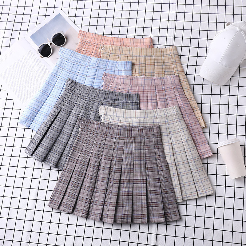 Skirts Plaid Skirt For Girls School Uniform Autumn Y2k Korean Fashion Women's Clothing Summer High Waist A-line Mini Pleated Skirt 230518