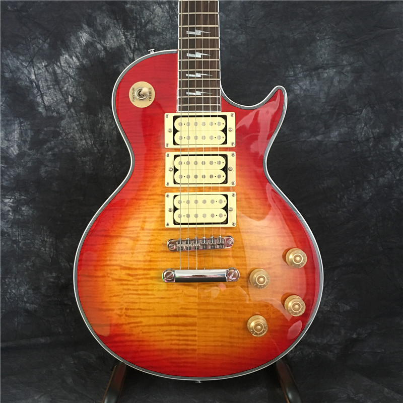 In stock New signature Ace frehley 3 pickups Vintage years Cherry sunburst electric guitar AAA carved maple top figured guitar
In stock New signature Ace frehley 3 pickups Vintage years Cherry sunburst electric guitar AAA carved maple top figured guitar