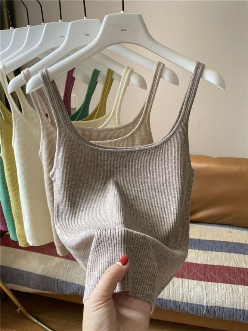Camisoles Tanks Casual Thin Ice Silk Knit Sleeveless Camisole Women's Summer Vests Skinny Tank Tops O-neck Sleeveless striped Bottoming Camis 230