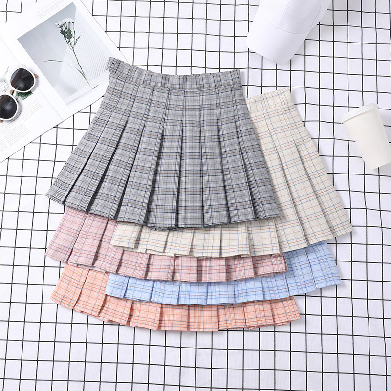 Skirts Plaid Skirt For Girls School Uniform Autumn Y2k Korean Fashion Women's Clothing Summer High Waist A-line Mini Pleated Skirt 230518