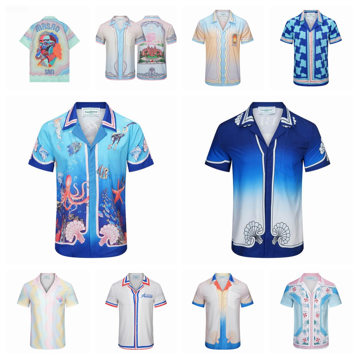 23SS Fashion T-shirts Casablanc-s Designer Shirts Masao San Print Mens Casual Shirt Womens Loose Silk Shirt Short Sleeves Luxury T-shirt High Quality Tees
23SS Fashion T-shirts Casablanc-s Designer Shirts Masao San Print Mens Casual Shirt Womens Loose Silk Shirt Short Sleeves Luxury T-shirt High Quality Tees