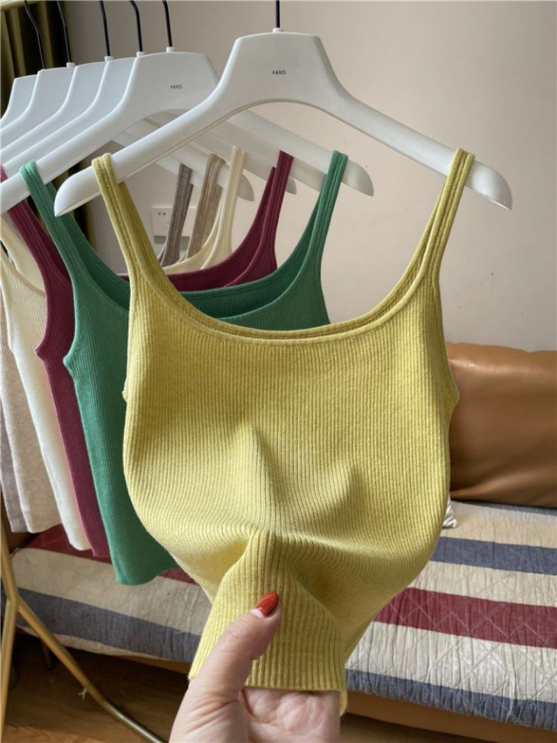 Camisoles Tanks Casual Thin Ice Silk Knit Sleeveless Camisole Women's Summer Vests Skinny Tank Tops O-neck Sleeveless striped Bottoming Camis 230