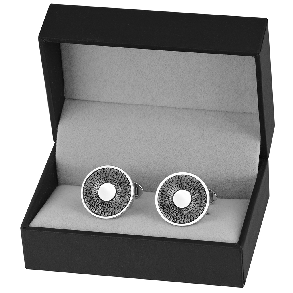 Cuff Links SAVOYSHI Classic Round Metal Cufflinks For Mens French Shirt High Polishing Black Cuff Links Business Gift Free Custom Engraved 230518