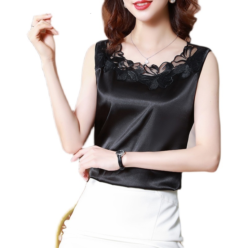 Camisoles Tanks M-4XL Casual Sleeveless Lace Vest Tee shirt Fashion Women's Clothing Summer Camisole Tank Tops 230518