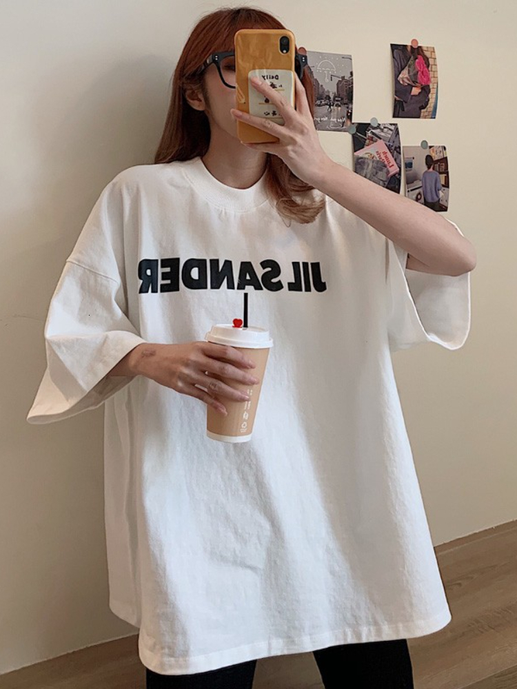 Men s T Shirts Juspinice T Shirt Wanita Musim Panas Jepang Korea Bulat Leher Longgar Lengan Pendek Pullover Kasual Pakaian Putih 230517