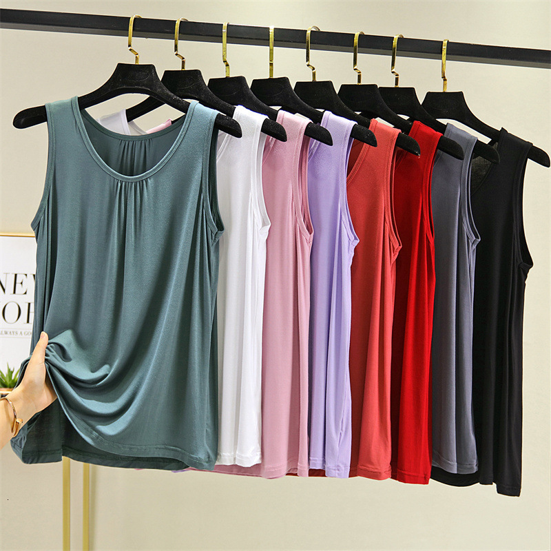 Camisoles Tanks Loose Plus Size 6XL Women Tank Tops Sleeveless Solid Crop Top Thin Homewear Vest Modal Casual T-shirt Bottoming Shirt Camisole 230518