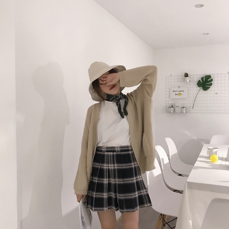 Skirts Summer Harajuku Cotton Women Skirt Casual Oversized Plaid Pleated Saia Black Female Fashion Checkered Shorts Skirts 230518