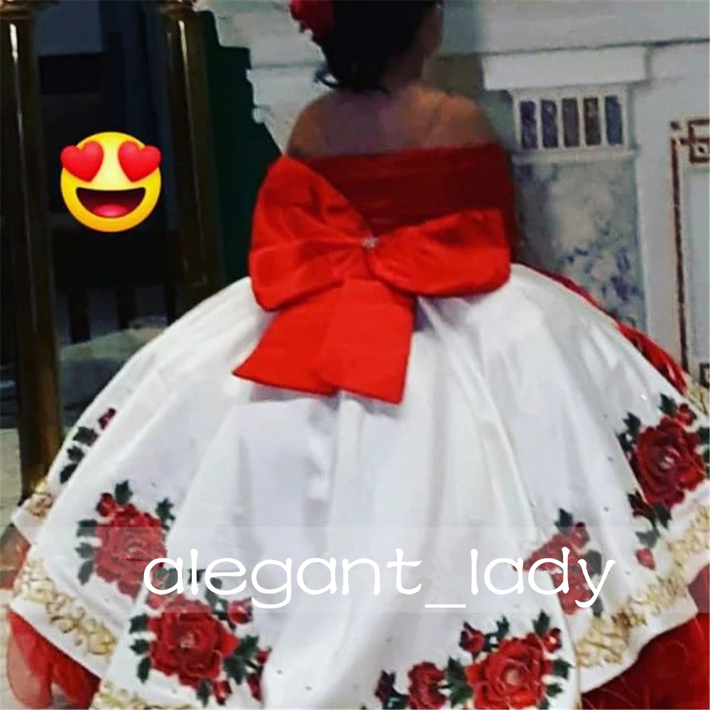 Embroidery Beaded Children Princess mini quinceanera Dresses Mexican charro Beauty Pageant Flower Girl Birthday Dress