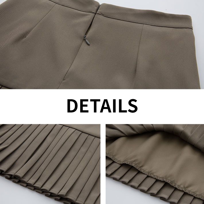 Skirts Pleated Mini Skirts Women Spring Vintage Solid Temperament Korean Preppy Style Fashion All-match Office Lady High Waist 230518