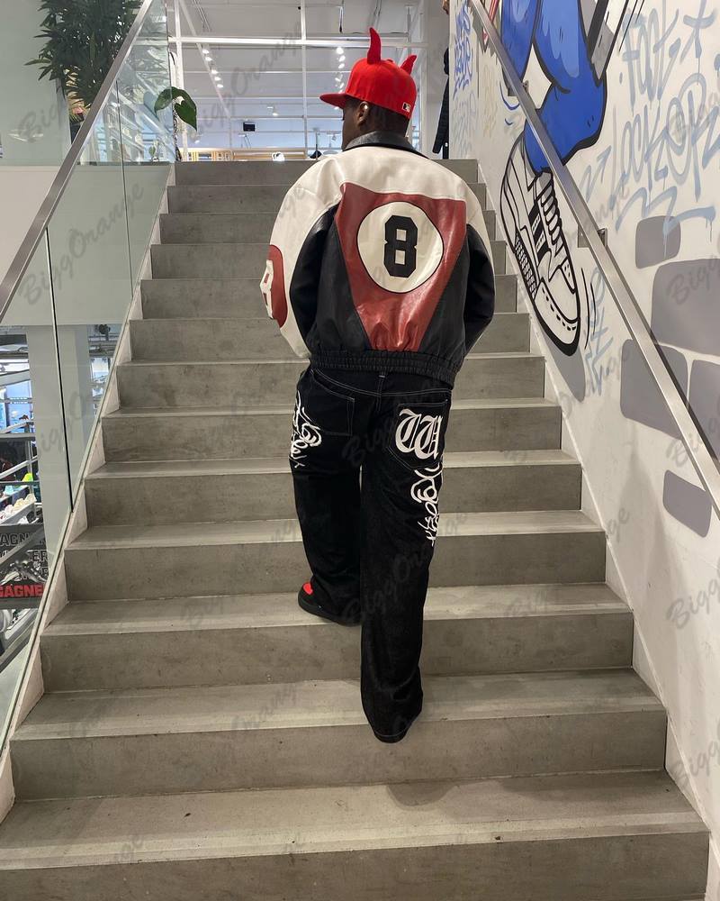 Men's Jeans Harajuku Loose Fashion Y2k Street Pography Clothing Pattern Pants in 2023 Trousers for Men Baggy Cargo 230517