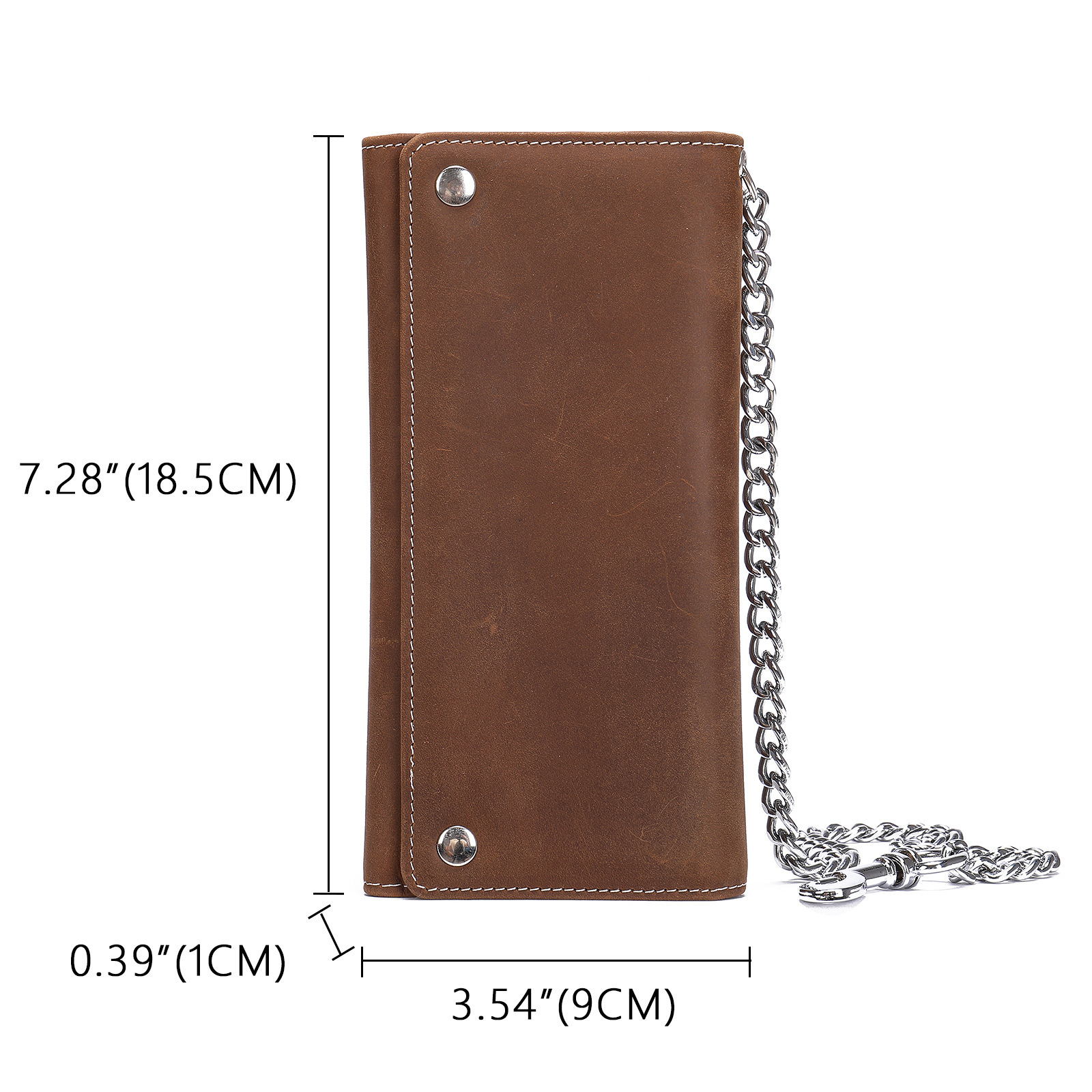 Wallet Leather Mens Fashion Real Biker Card/Money Long Purse W/ Key Chain
