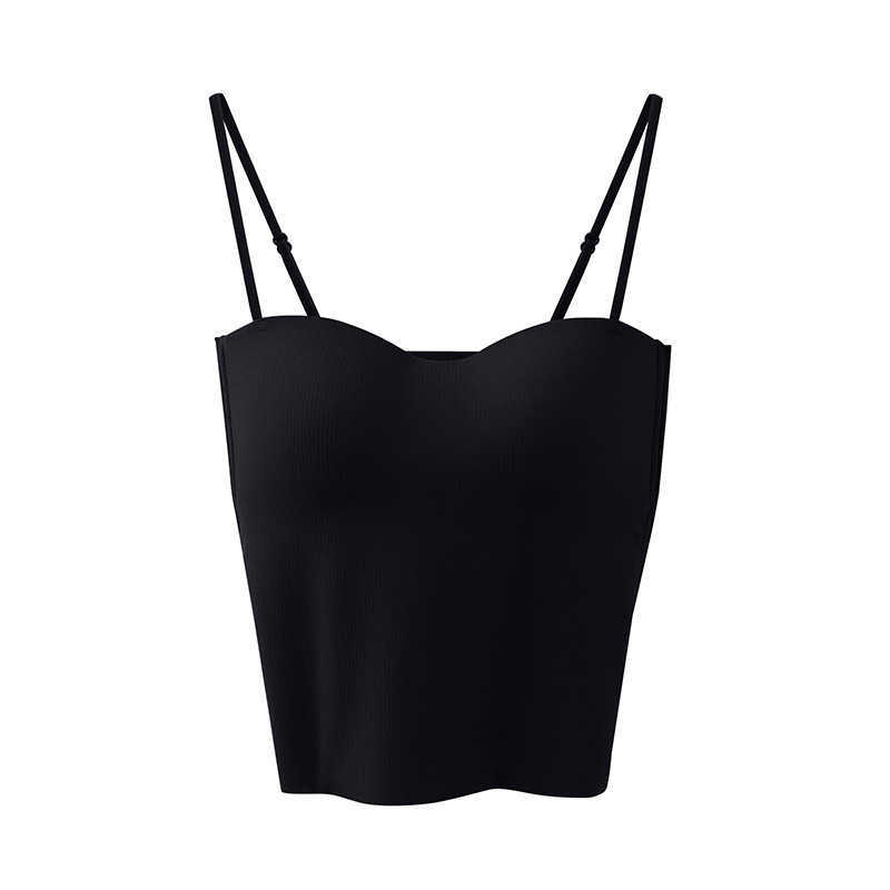 Strap Integrated Chest Cushion Tank for Women's Thin Summer Outwear with a Bra and Underlay Short