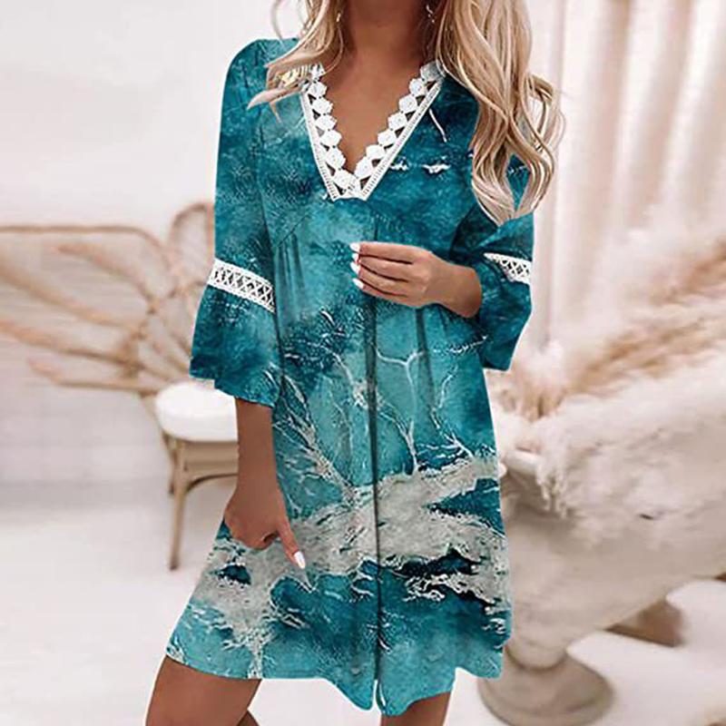 Dresses Women' Boho Floral Printed Dresses Summer Lace Hollow Out 3/4 Sleeve Casual Dress Female Loose Vintage Party Dresses Vestidos, Style 7
Dresses Women' Boho Floral Printed Dresses Summer Lace Hollow Out 3/4 Sleeve Casual Dress Female Loose Vintage Party Dresses Vestidos, Style 7