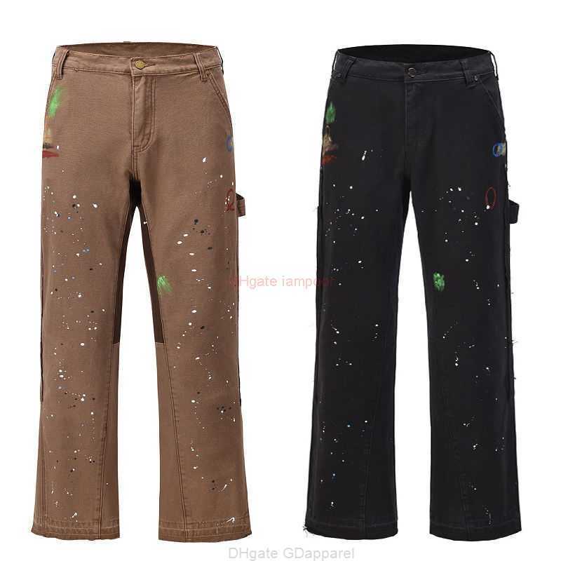 Designer Clothing Galleries Pant Galleryes Depts 2020ins High Street Kanyes Speckled Ink Graffiti Micro Horn Deconstructed Splicing Workwear Pants Luxury Casual, Brown 
Designer Clothing Galleries Pant Galleryes Depts 2020ins High Street Kanyes Speckled Ink Graffiti Micro Horn Deconstructed Splicing Workwear Pants Luxury Casual, Brown