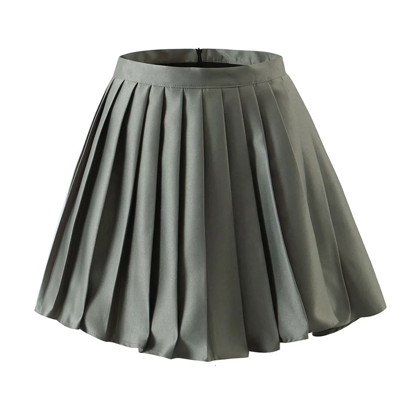 Skirts Women Satin Pleated Mini Skirt 230518