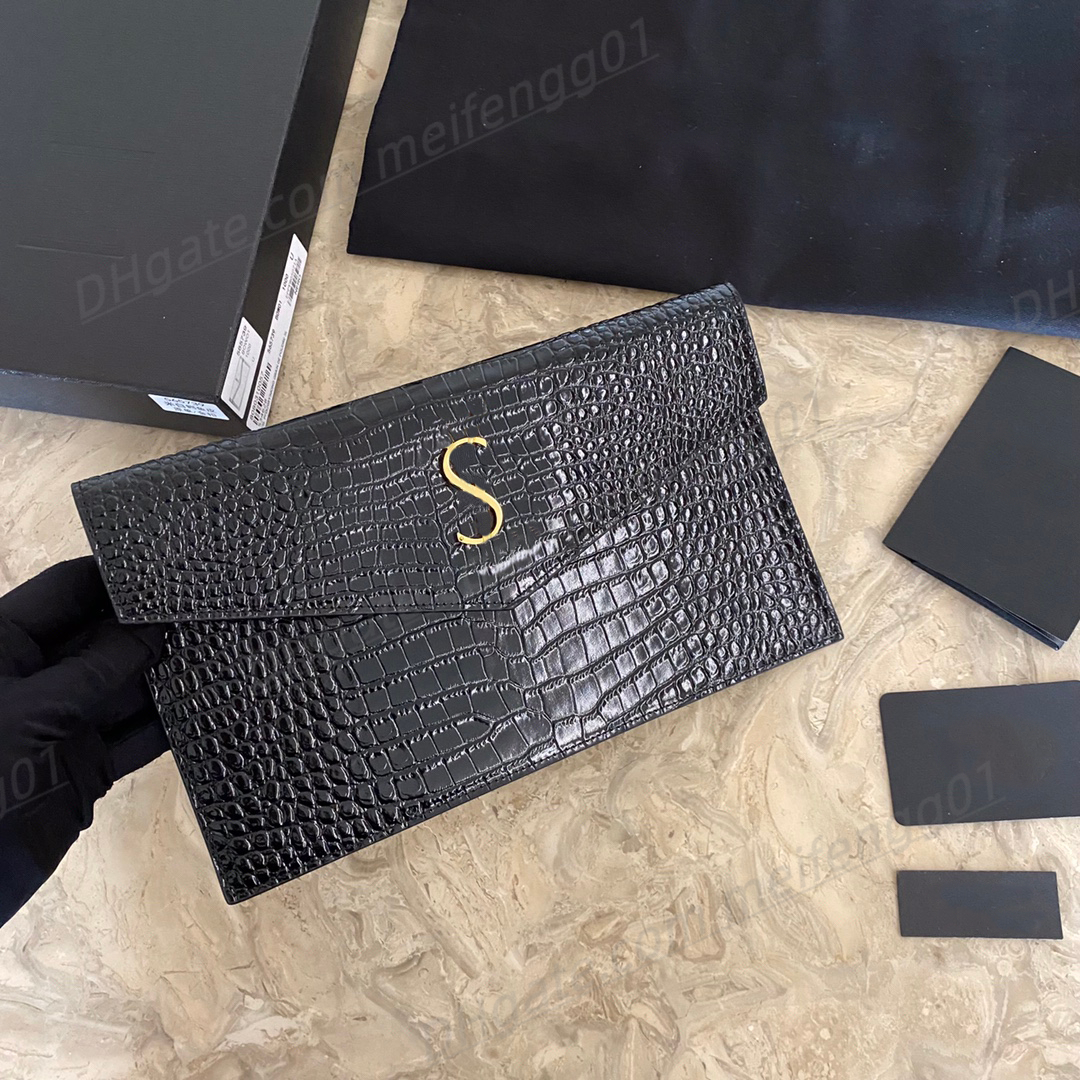 Designer Wallets Luxury Clutch Bags fashion Purses Crocodile stripe Genuine Leather Women High Quality envelope Clutch Bags Tape box, Beige
Designer Wallets Luxury Clutch Bags fashion Purses Crocodile stripe Genuine Leather Women High Quality envelope Clutch Bags Tape box, Beige