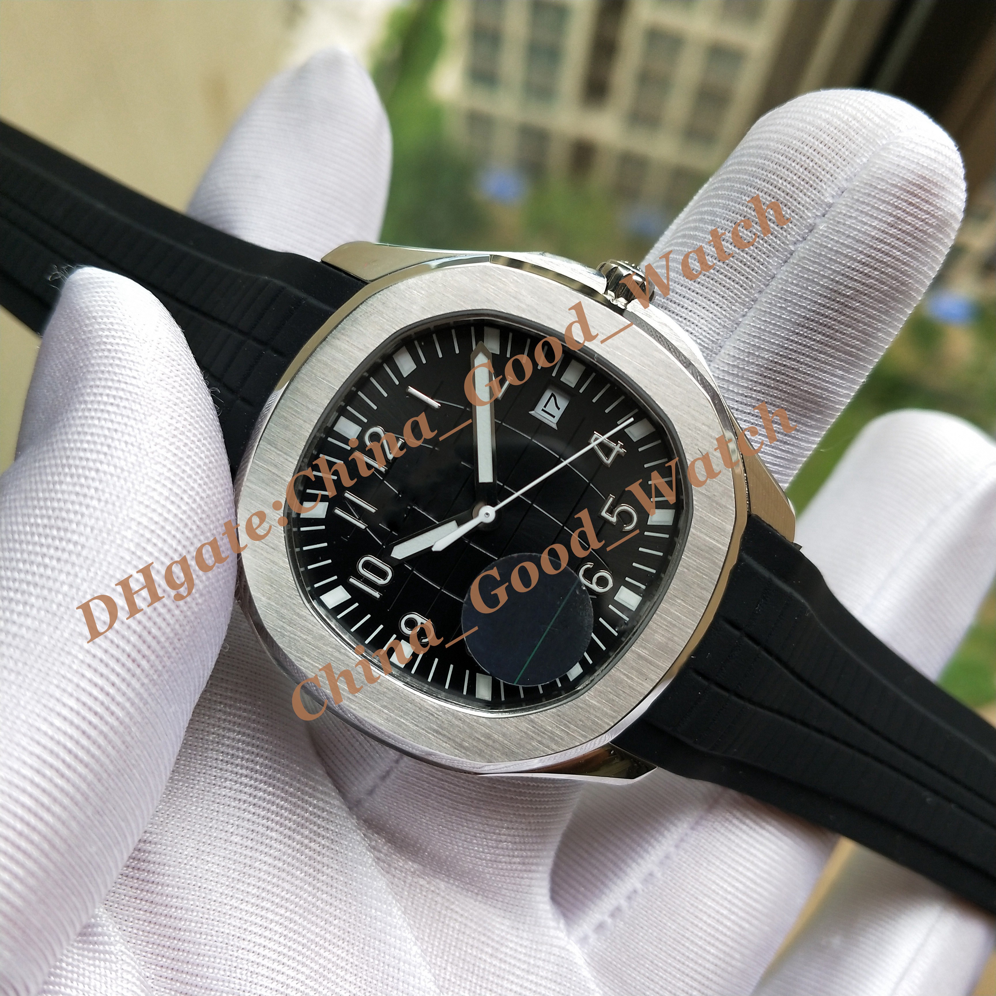 U1F Men's watch 40mm Classic 5167A-001 Black dial Date Watches Transparent Back Luminous Rubber strap Automatic Wristwatches