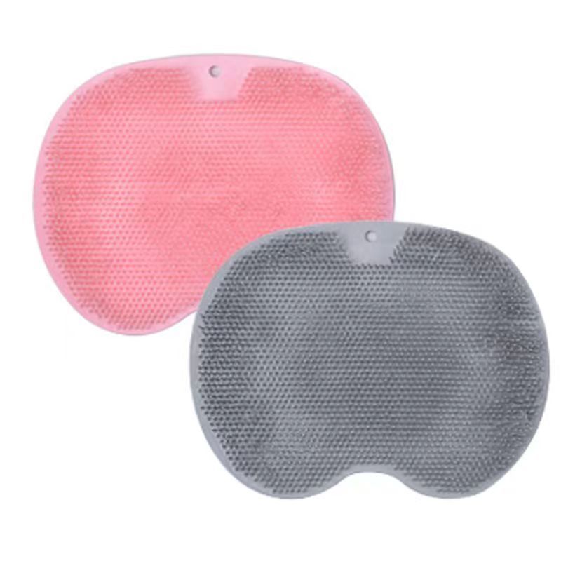 Silicone Body Scrubber Shower Foot Scrubber Mat Massage Foot and Back Washing Brush Wall Mounted Foot Massage Mat Bathroom Anti-slip Lazy