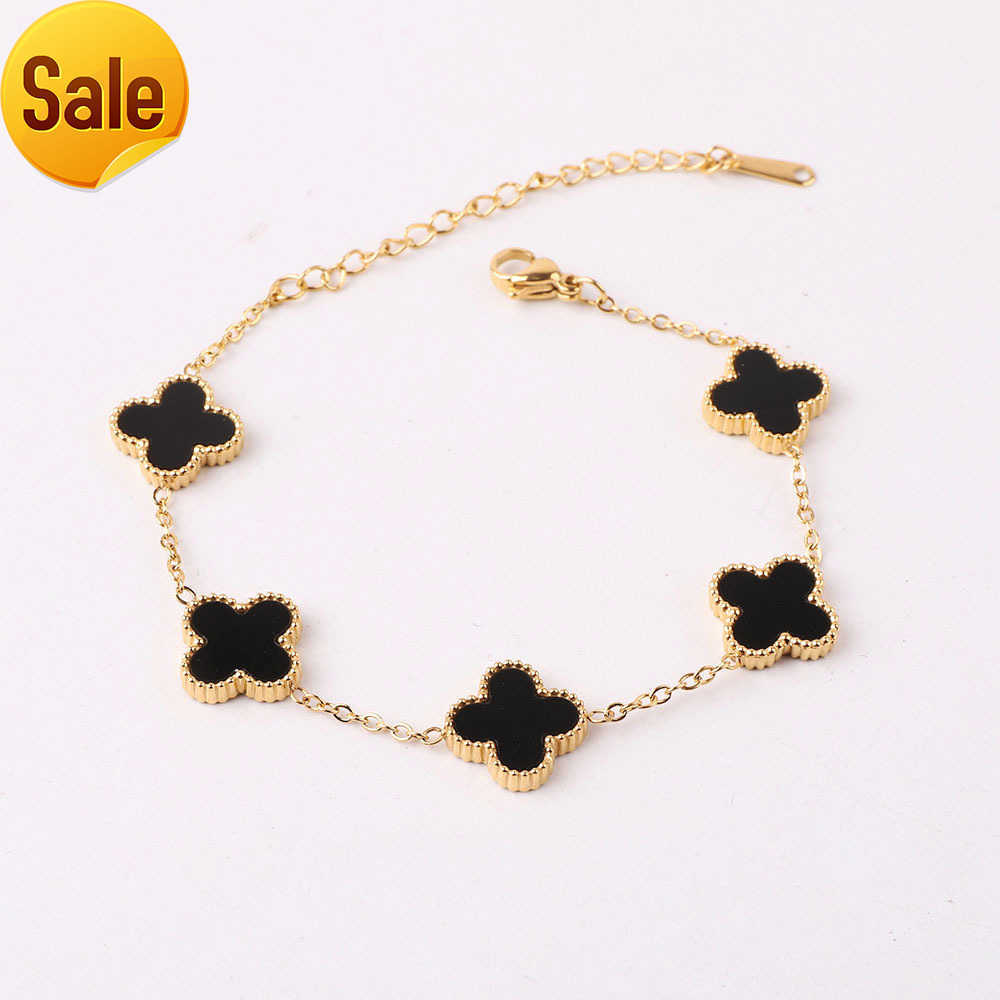 2023 New Design No Tarnish 18K Gold PVD Plated Stainless Steel Double Side Colorful Four Leaf Clover Flower Bracelet Women M011
2023 New Design No Tarnish 18K Gold PVD Plated Stainless Steel Double Side Colorful Four Leaf Clover Flower Bracelet Women M011