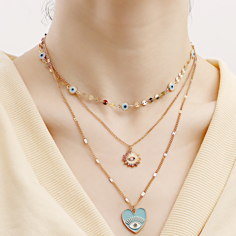 Pendant Necklaces Bohemian Colorful Beads For Women Choker Fashion Shell Heart Layered Jewelry 230517