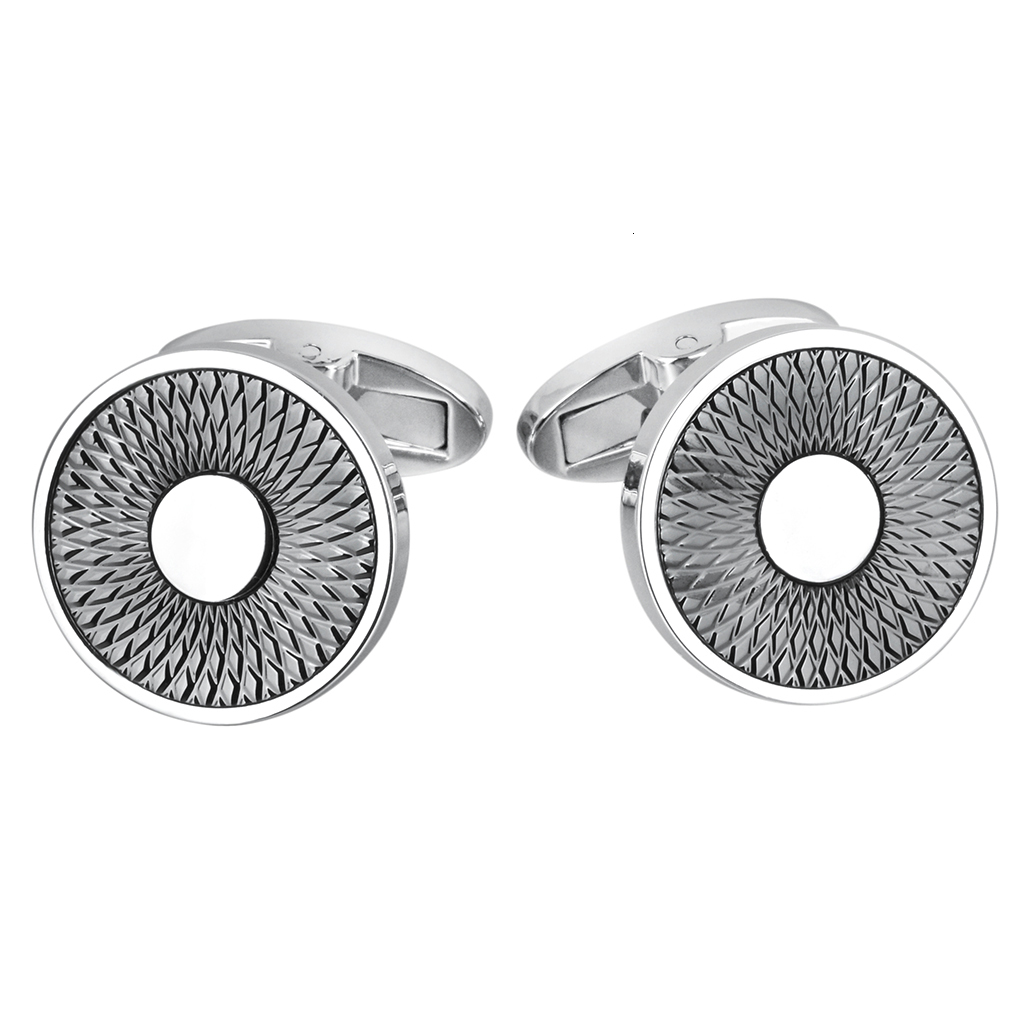 Cuff Links SAVOYSHI Classic Round Metal Cufflinks For Mens French Shirt High Polishing Black Cuff Links Business Gift Free Custom Engraved 230518