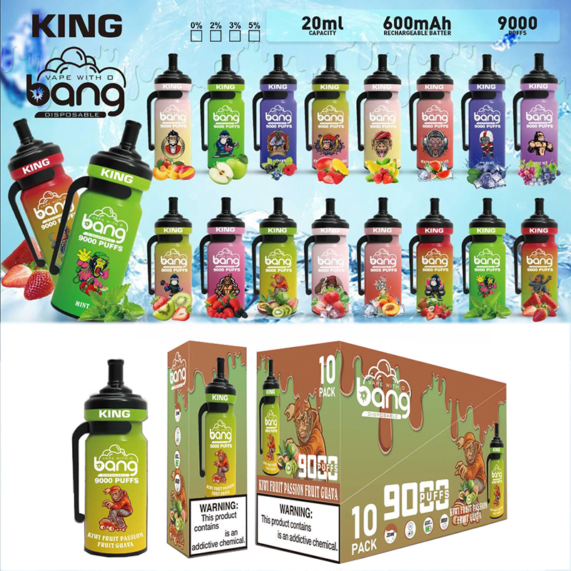 Authentic Bang Bar Disposable E cigarette 9000 puffs vape pen 20ml prefilled pod 600 mAh Recharge battery Mesh Coil vapor devices 0%-5% 16 flavors
Authentic Bang Bar Disposable E cigarette 9000 puffs vape pen 20ml prefilled pod 600 mAh Recharge battery Mesh Coil vapor devices 0%-5% 16 flavors