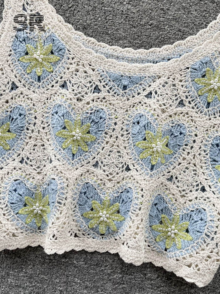 Camisoles Tanks SINGREINY Knit Crop Tops Casual Summer Strap Women Tops Hollow Out Retro Court French Ladies Backless Vacation Fashion Camisole 230518