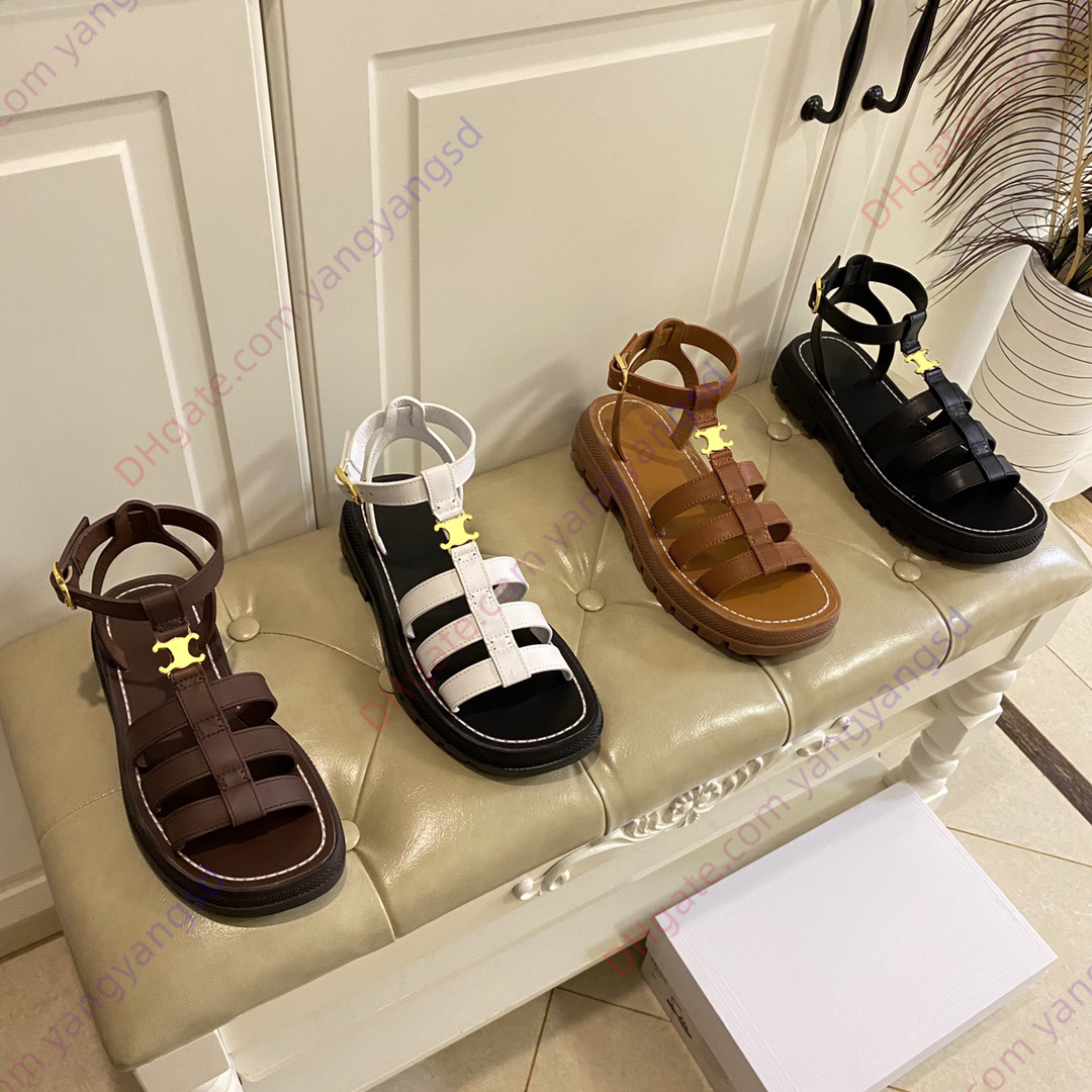 Top quality Designers Clea Triomphe Gladiator sandals Slippers Adjustable buckle ankle-strap sandal vegetal flats shoes platform luxury slides factory footwear, Brown 2
Top quality Designers Clea Triomphe Gladiator sandals Slippers Adjustable buckle ankle-strap sandal vegetal flats shoes platform luxury slides factory footwear, Brown 2