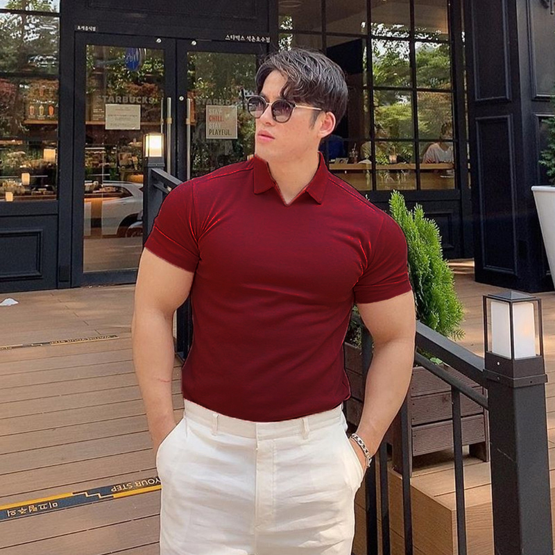 Men's Polos Summer Cotton Sports Polo Shirt Men Fashion Casual Tops Tees Mens Short Sleeve Gym Bodybuilding Fitness Polo Shirt Homme Camisa 23051