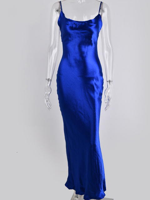 Urban Sexy Dresses JULISSA MO Gaun Musim Panas Punggung Terbuka Tali Spaghetti Seksi Panjang Trumpet Berenda Satin Wanita Pesta Bodycon Elegan 230517