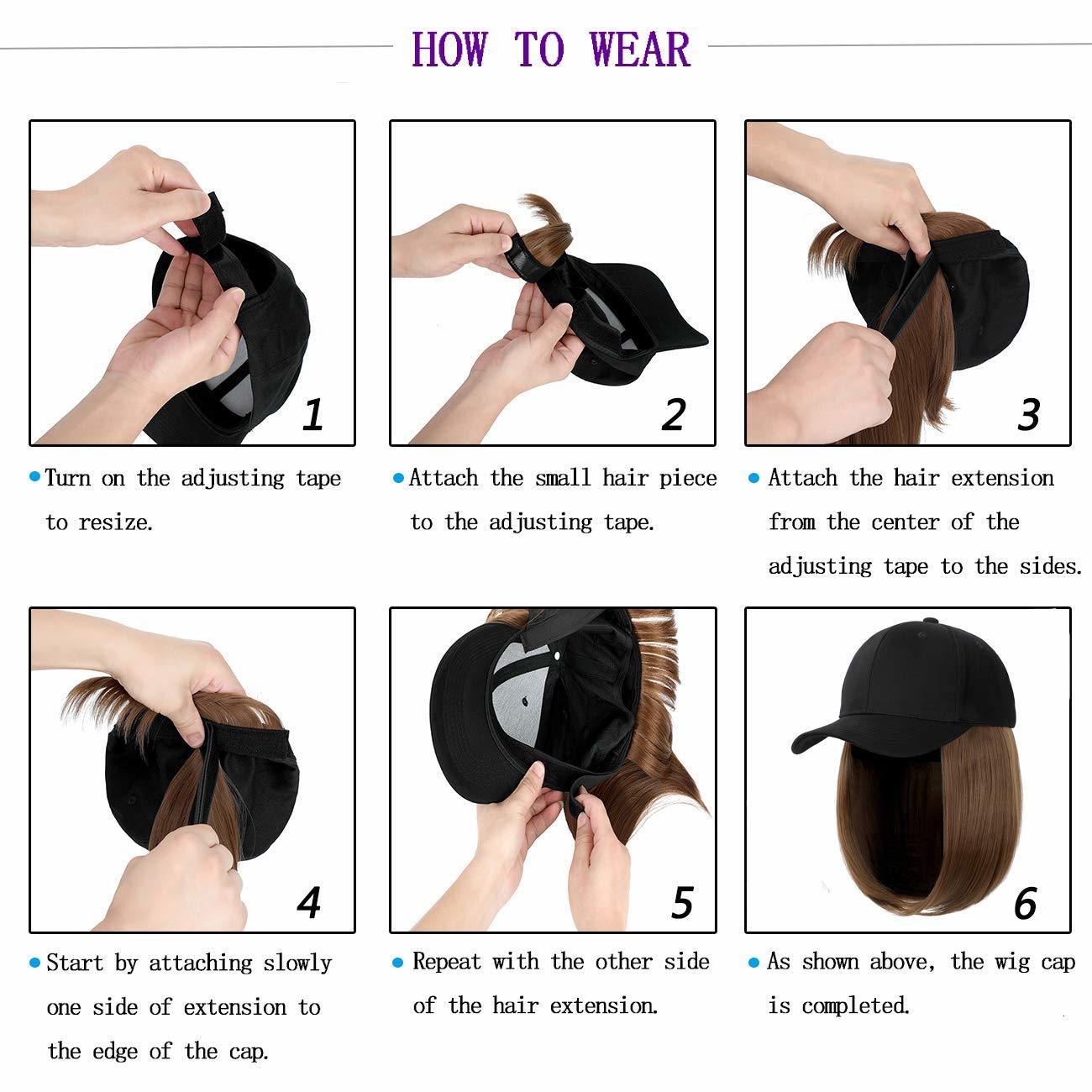 Synthetic Wigs SHANGZI Baseball Cap Wig Synthetic Hat with Hair Wig Natural Black Wigs Naturally Cap with Wig Hat Wigs Bobo Adjustable Women 230518