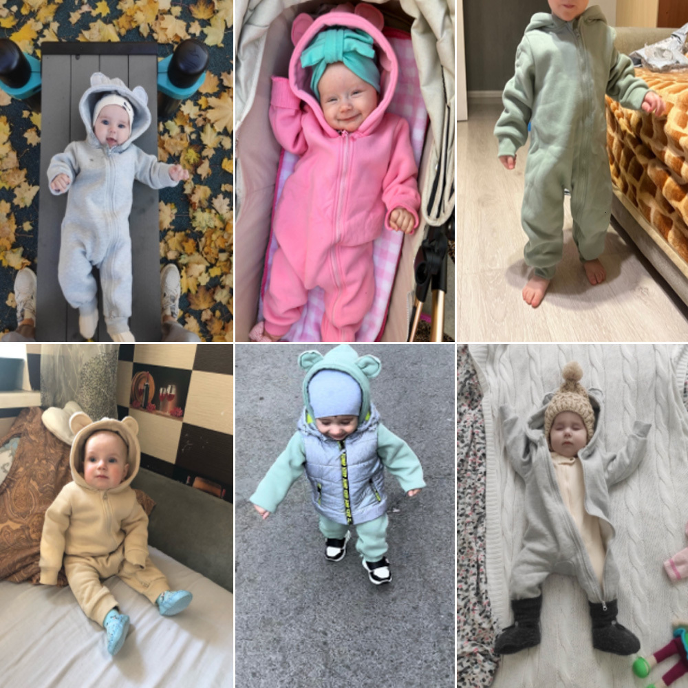 Rompers Bodysuit For born Rompers Baby Boys Girls Clothes Long Sleeve Solid Hoodies Bear Jumpsuit Costume Infant 3M-24M 230517