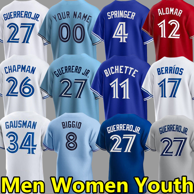 Custom Vladimir Guerrero Jr. Baseball Jerseys Bo Bichette Matt Chapman Alejandro Kirk George Springer Kevin Gausman Jose Berrios Alek Manoah Kikuchi Kiermaier, Men color 7
Custom Vladimir Guerrero Jr. Baseball Jerseys Bo Bichette Matt Chapman Alejandro Kirk George Springer Kevin Gausman Jose Berrios Alek Manoah Kikuchi Kiermaier, Men color 7