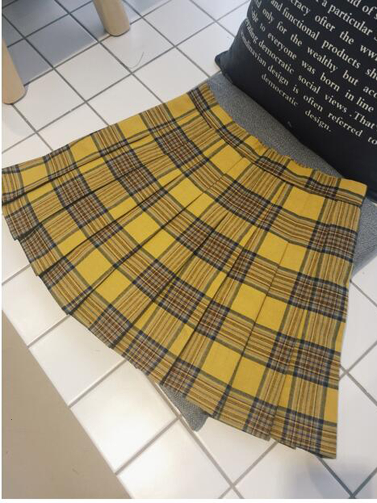 Skirts Summer Harajuku Cotton Women Skirt Casual Oversized Plaid Pleated Saia Black Female Fashion Checkered Shorts Skirts 230518