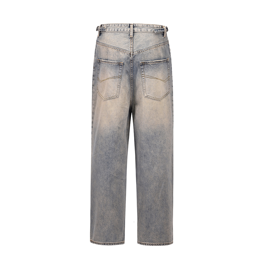 Men's Jeans Y2K Knee Hole Washed Straight Wide Leg Baggy for Men and Women Streetwear Vintage Loose Casual Denim Trousers Oversized 230517