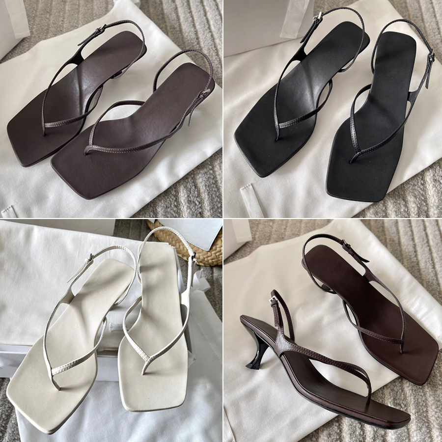 the row French word with sandals leather shoes head clip square small heel shoes lazy shoes dress high heels, Black
the row French word with sandals leather shoes head clip square small heel shoes lazy shoes dress high heels, Black
