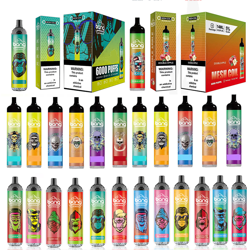 Authentic Bang 6000 puffs Disposable E cigarette XXL King Vape 14ml Pre-filled Pods 850mAh Recharge Battery Mesh Coil Vaporizer Kits 12 Flavors
Authentic Bang 6000 puffs Disposable E cigarette XXL King Vape 14ml Pre-filled Pods 850mAh Recharge Battery Mesh Coil Vaporizer Kits 12 Flavors