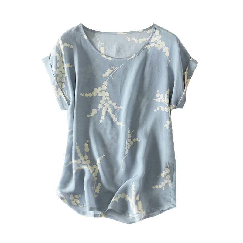 Women's Blouses Shirt Summer Silk Blouse O neck Short sleeve office OL casual natural silk blouses Striped real basic summer shirt tops 230517
