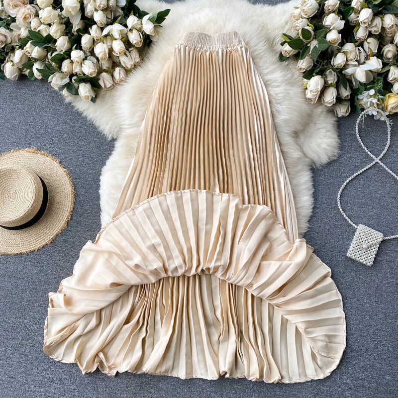 Skirts Pleated Midi Skirt Woman Vintage A Line Bust Skirts for Women Korean Fashion Jupe Mujer Faldas Female Clothing Drop 230518