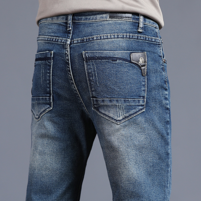 Men's Jeans Winter Fleece Warm Men's Jeans Vintage Blue Cotton Classic Slim Skinny Fashion Streetwear Thick Fluff Denim Trousers Male 27-38 