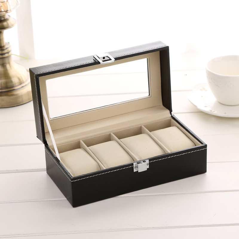 Watch Boxes Cases 4561012Grids Watch Box PU Leather Watch Case Holder Organizer Storage Box for Quartz Watches Jewelry Boxes Display Gift 230518
