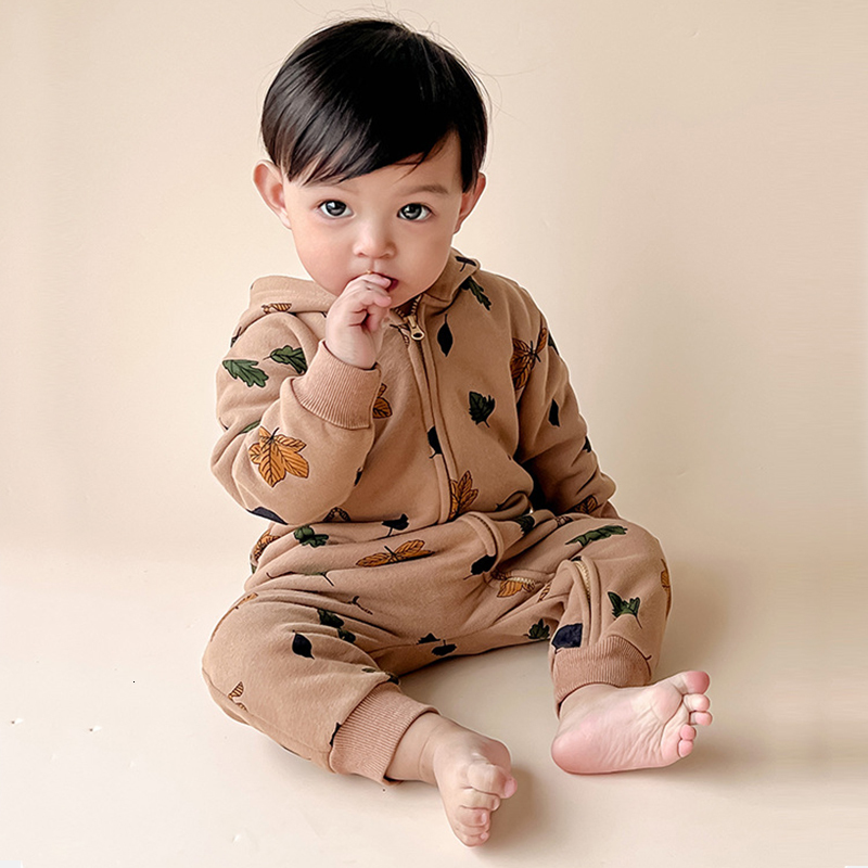 Rompers Bodysuit For born Rompers Baby Boys Girls Clothes Long Sleeve Solid Hoodies Bear Jumpsuit Costume Infant 3M-24M 230517