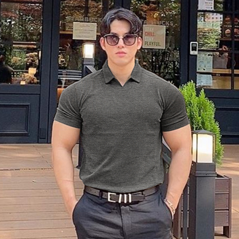 Men's Polos Summer Cotton Sports Polo Shirt Men Fashion Casual Tops Tees Mens Short Sleeve Gym Bodybuilding Fitness Polo Shirt Homme Camisa 23051